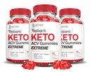 (3 Pack) Valiant Keto ACV Gummies Extreme 2000MG Valant Keto Gummies Apfel Apfelessig Formuliert mit Granatapfelsaft Pulver B12 Vegan Non GMO 180 Gummys