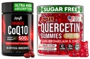 Quercetin mit Bromelain & CoQ10 500mg Bundle - 120 Coenzym Q10 Softgels + 60 Zuckerfreie Quercetin-Gummien mit Zink, Vitamin C & D3 - Immune, Heart & Energy Support - USA Made Supplements