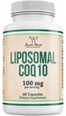 Supplément CoQ10 liposomique pour antioxydant et soutien énergétique (100mg par service, 60 jours d'approvisionnement), tiers testé, végétalien sûr, non-OGM par double bois