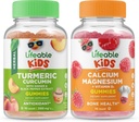 Lebensfähige Kurkuma Kinder + Calcium Magnesium Kids, Gummis Bundle - Große Verkostung, Vitamin Supplement, Glutenfrei, GMO frei, Kaugummi