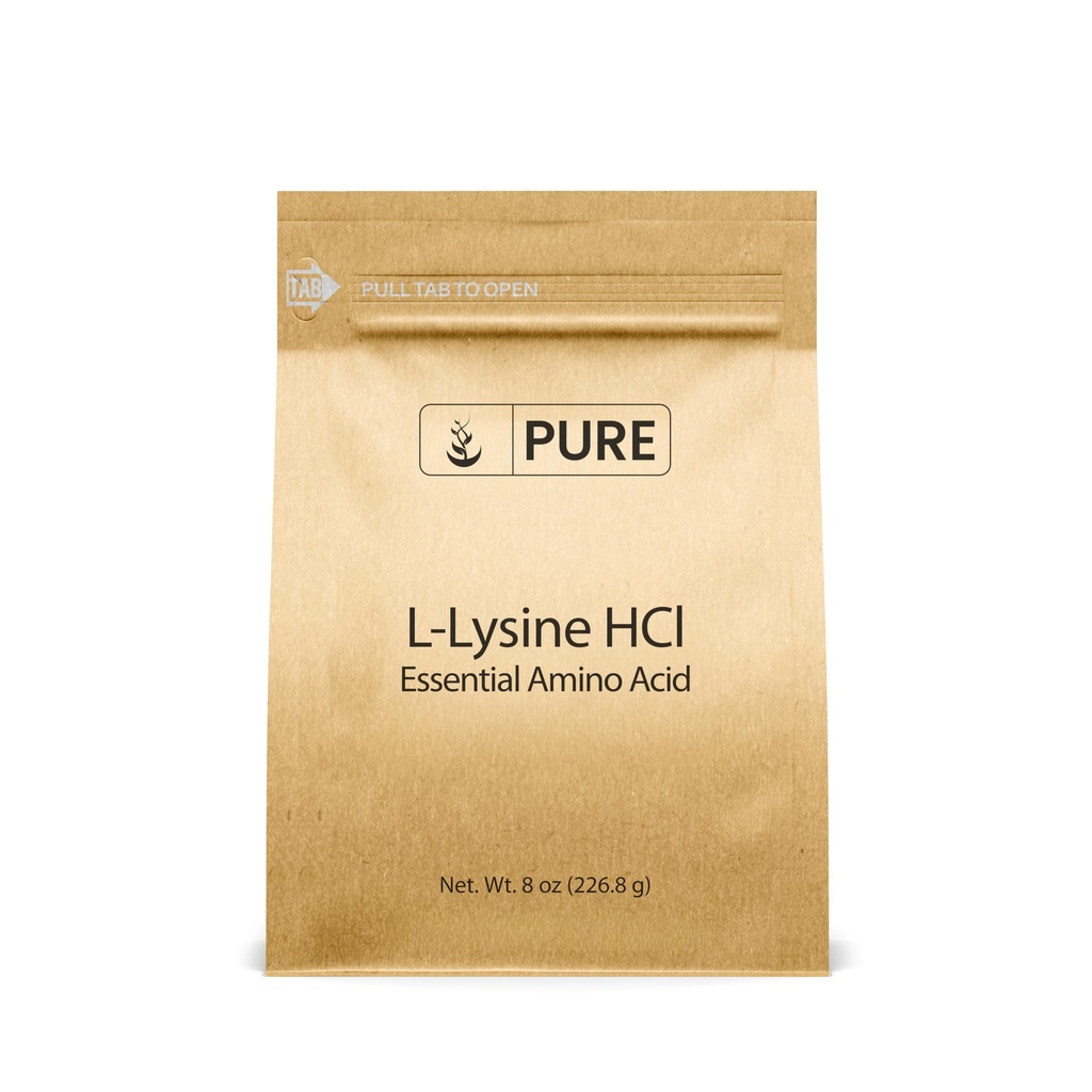 Pure Original Zutaten L-Lysine HCl (8 oz) Alpha-Aminosäure, Non-GMO, Glutenfrei