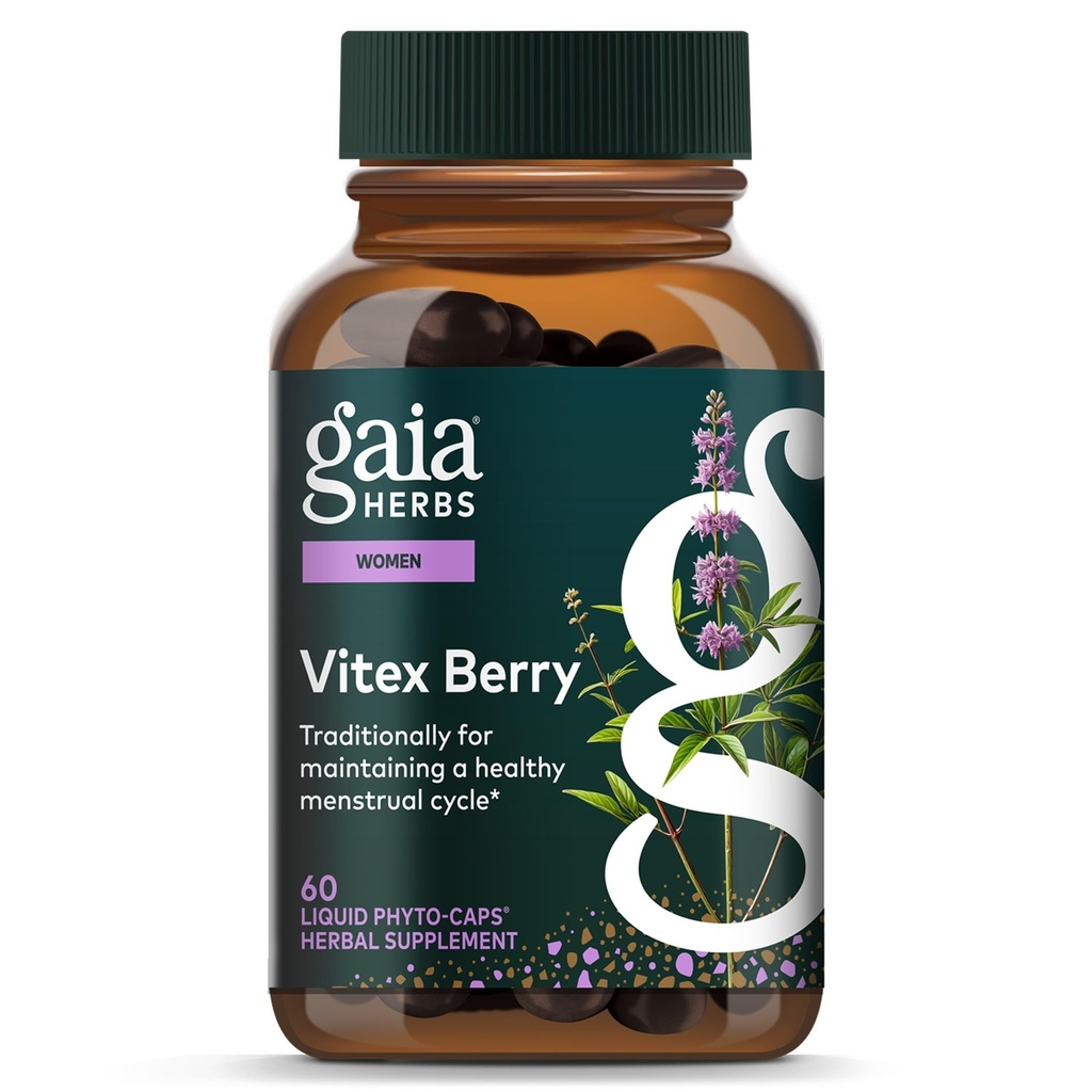 Gaia Herbs Vitex Berry - soutient l'équilibre hormonal et la fertilité chez les femmes - 60 phytocapsules liquides végétaliens (30 jours d'approvisionnement)