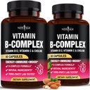 Vitamin B-Komplex für Männer und Frauen - Made in USA - B-Komplex: B1, B2, B3, B5, B6, B7, B8, B9, B12 mit Vitamin C, Choline, Inositol - Energie, Brain & Heart Support Supplement - 120 Vegan Kapseln