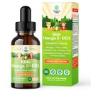 Kinder DHA Omega 3 Tropfen - Fettsäuren Omega 3 6 9 für Gehirn, Immunstärke & Vision - Nährwert DHA für Kinder für gesunde Nervensystem & Fokus Unterstützung - Flüssige Ergänzung mit EPA & ALA - 2 Fl Oz