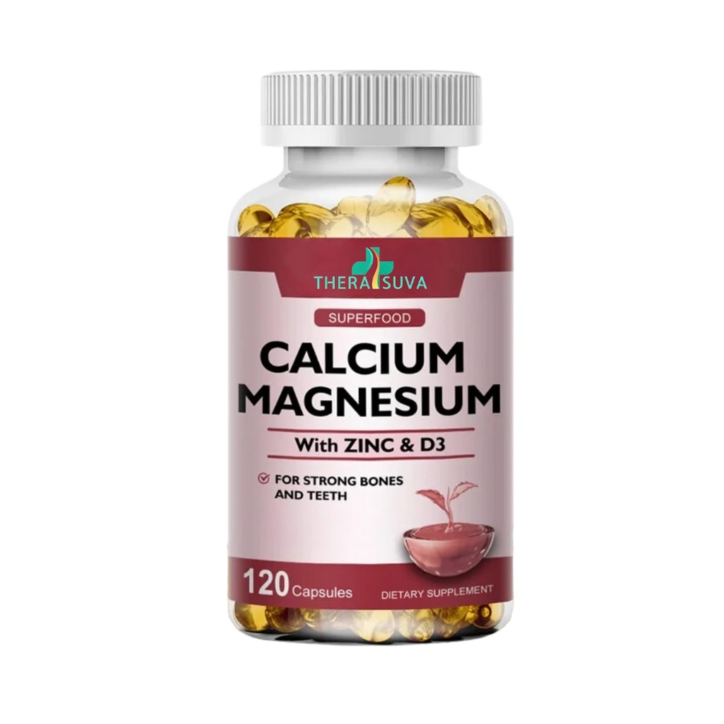 Extra Strength Calcium 1000mg + Magnesium 400mg + D3 + Zink, Komplexe Ergänzung für Knochen- und Immungesundheit, 2 Monate Versorgung, 120 Softgels
