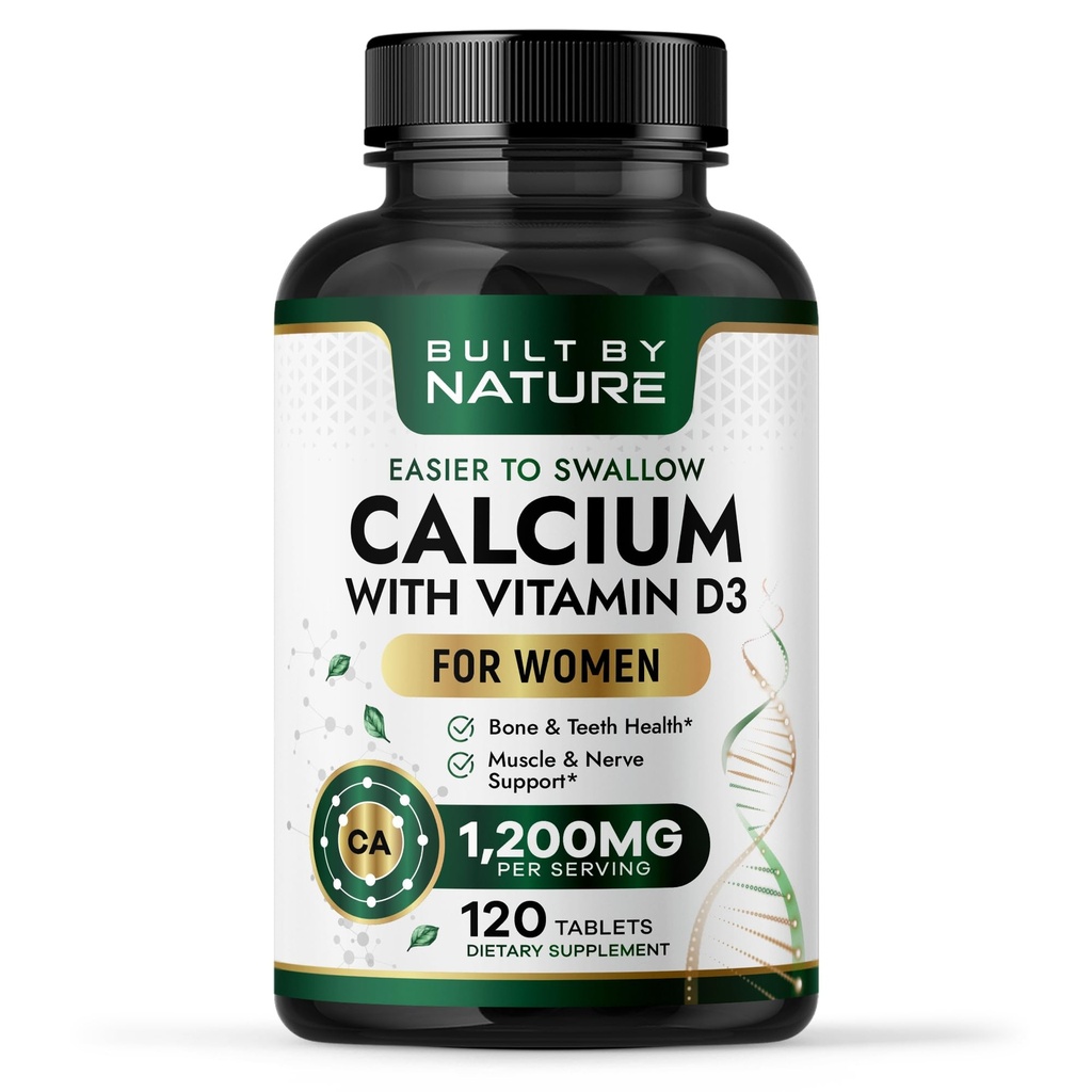 Calcium Supplement für Frauen – Calcium 1200mg mit Vitamin D3 – Knochen- und Immununterstützung – leichter zu schlucken Calcium Supplements mit Vitamin D – 120 Tabletten