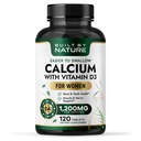 Construit par nature Supplément de calcium pour les femmes – Calcium 1200mg avec vitamine D3 – Bone & Immuni Support – Plus facile à avaler Suppléments de calcium avec vitamine D – 120 comprimés