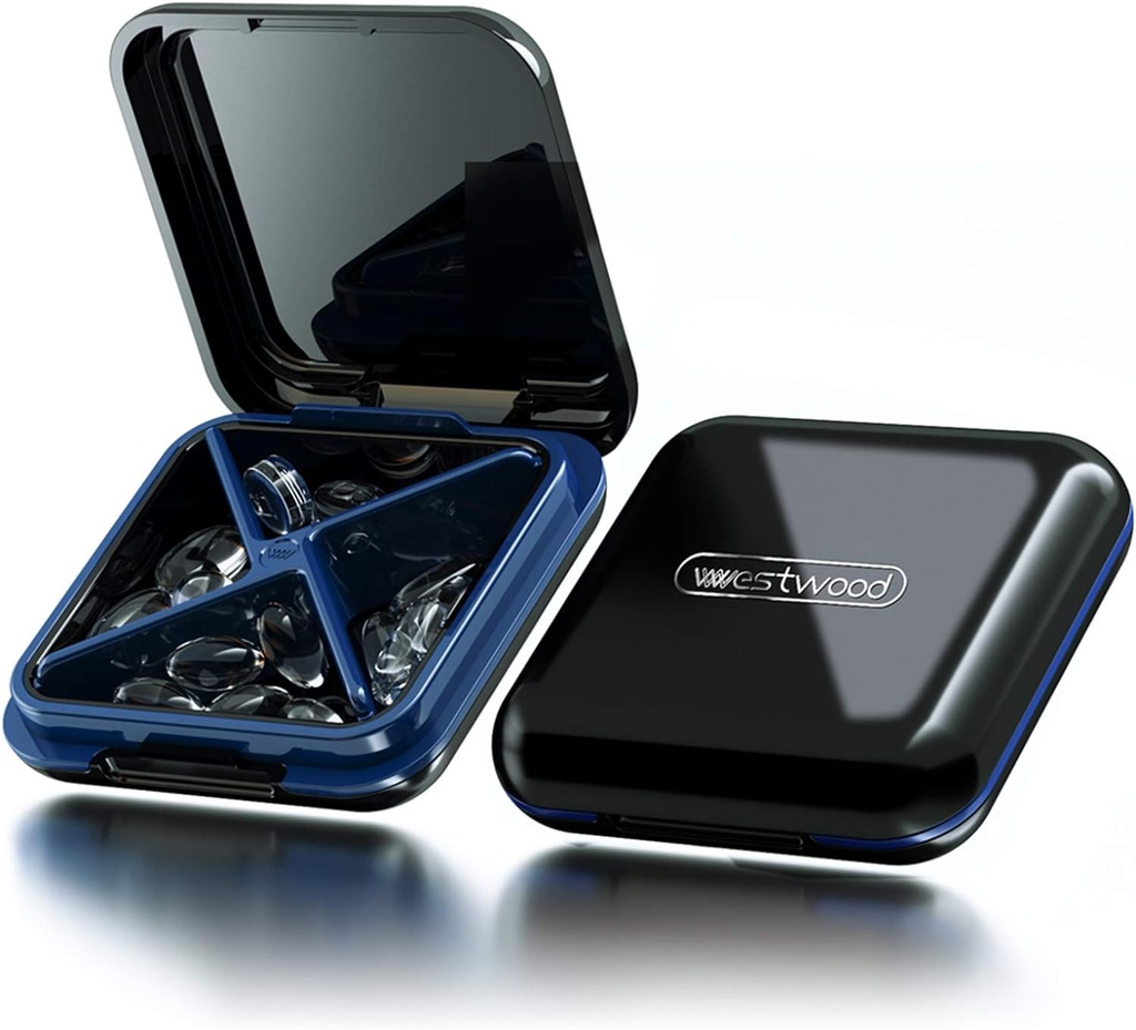 Kleine Pille Box,Pill Case,Pill Organizer,Travel wasserdicht tragbare Pocket Pill Box Medizin Organizer,Daily Pill Container für Geldbörsen Kompakte Reisemedizin Halter für Vitamine Medikamente Schwarz