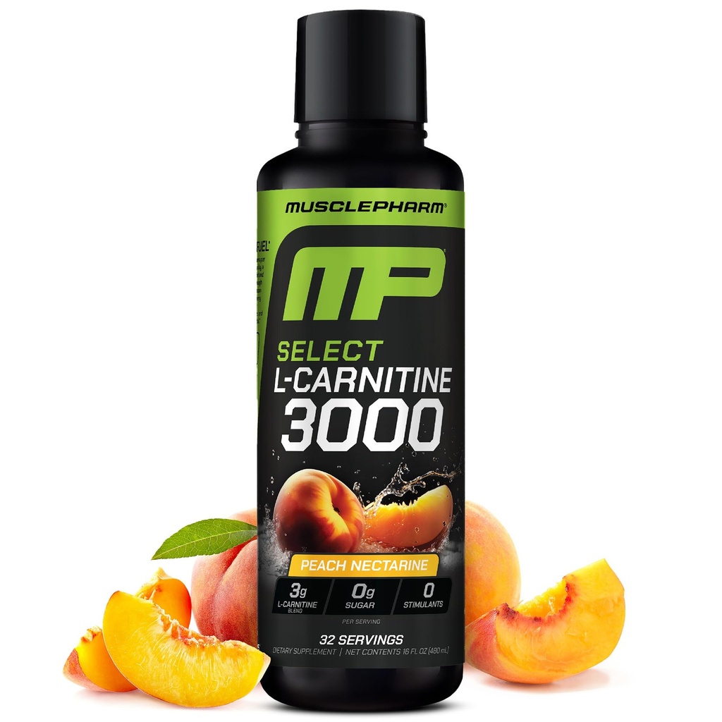 Pharm musculaire L-Carnitine 3000, le supplément ultime L Carnitine liquide pour haute performance, soutient le métabolisme, l'hydratation et l'énergie, Zéro sucre, faibles calories, Peach Nectarine Flavor, 32 portions