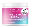 Pink Stork Wild Yam Cream - Natürliche Hormon Balance für Frauen - PMS, Fruchtbarkeit, Perimenopause, Menopause - Bioidentische Creme - Unscented, 4 Unze