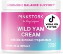 Pink Stork Wild Yam Cream - Natürliche Hormon Balance für Frauen - PMS, Fruchtbarkeit, Perimenopause, Menopause - Bioidentische Creme - Unscented, 4 Unze