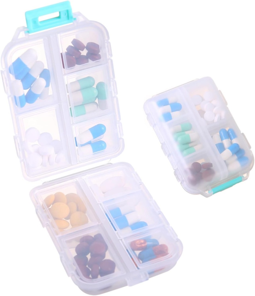 1Pack Travel Pill Organizer - 10 Komponenten Pille Case, kompakte und tragbare Pille Box, perfekt für On-The-Go Storage, Pillenhalter für Geldbeutel Weiß