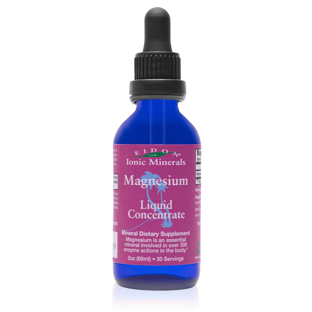Concentrate de magnésium liquide d'Eidon - Supplément de gouttes de magnésium ionique pour adultes, hommes et femmes, soutient la relaxation musculaire, biodisponible, aucun additif ou conservateur - 2 oz
