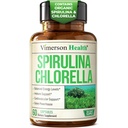 Organische Spirulina- und Chlorella-Kapseln - Spirulina-Kapseln mit Chlorella-Pulver für Immun-, Antioxidans- und Energieunterstützung. Nahrhaft Super Grün. Vegan & Non-GMO. Dritte getestet. 60 Kapseln