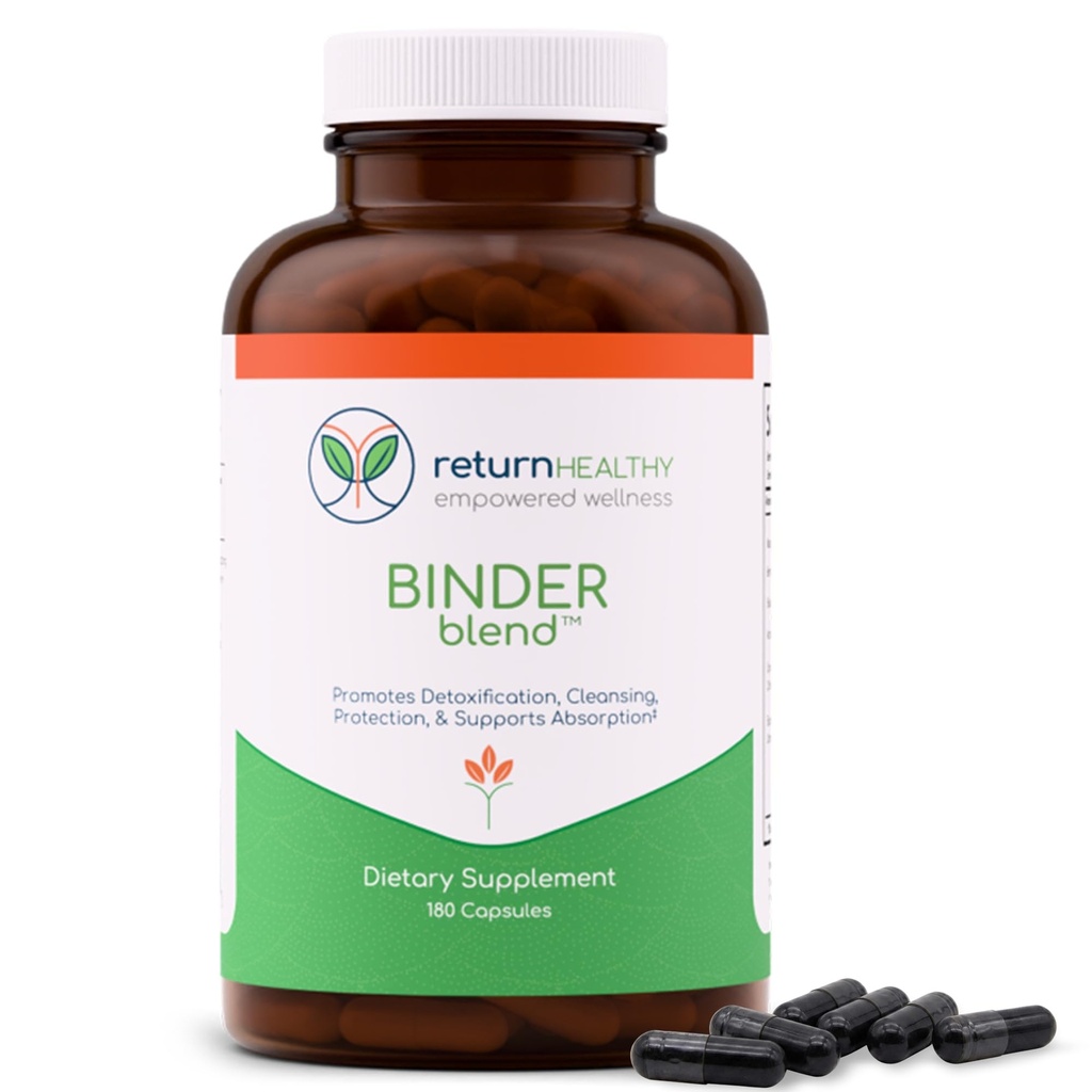 Mélange de Binder - Supplément de Binder à la Toxine, Capsules de désintoxication pour un Gut en santé - 180 Capsules - 90 portions - 960mg Charbon activé et 480mg Chlorelle organique - Bloating Relief - Bentonite Clay