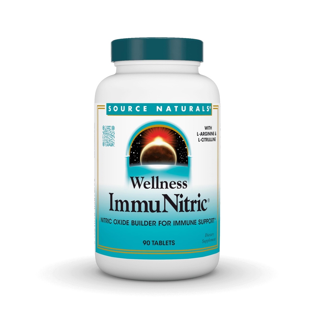 Source Naturals Wellness Immunitric, Nitrique Oxide Builder for Immune System Support* - 90 comprimés