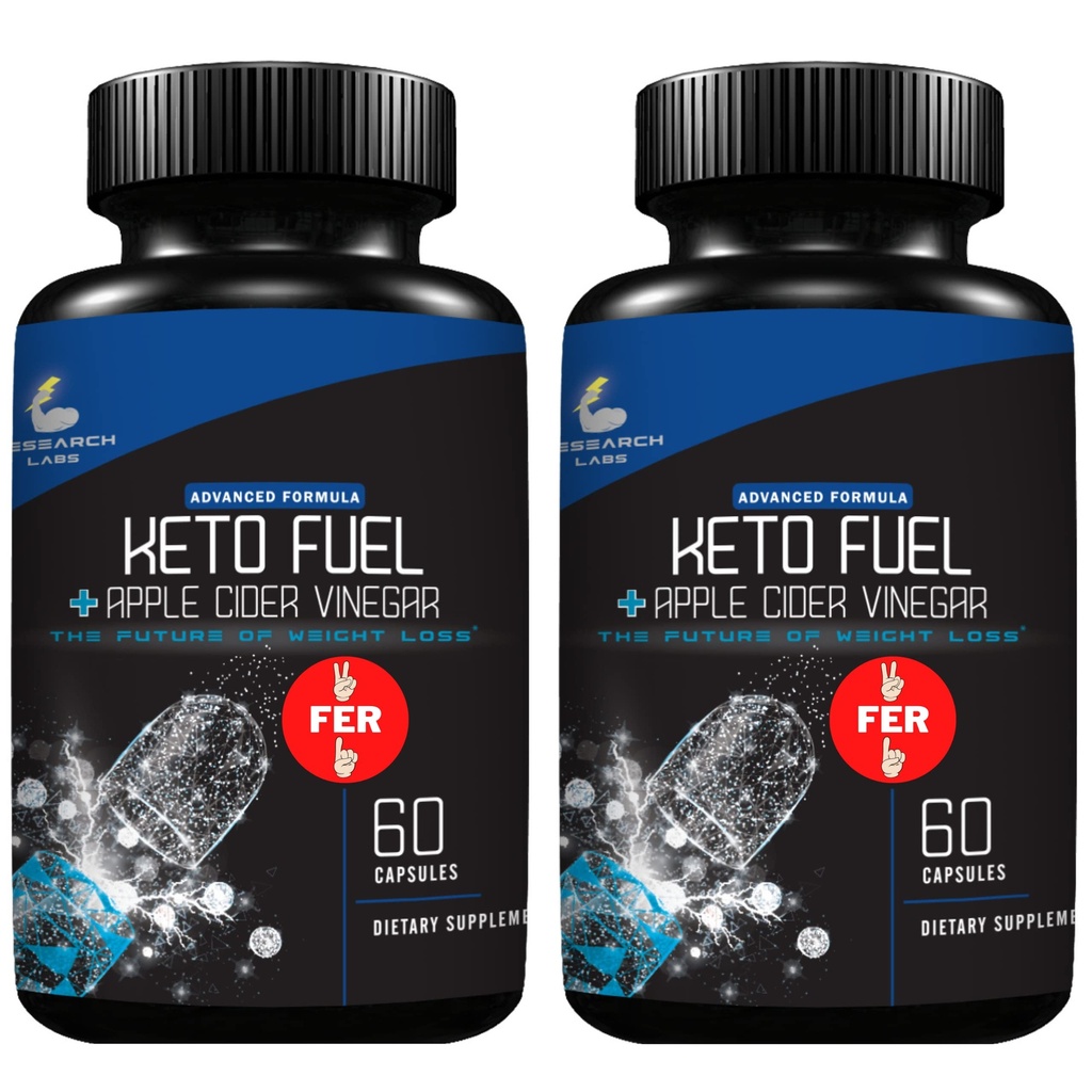 Research Labs 2 fer 1 Ad Keto Diätpillen Detox Cleanse & Support w/Apple Cider Essig 120 Graf Proprietary Ketone, Hunger Suppressant Gewichtsverlust Diät Pillen