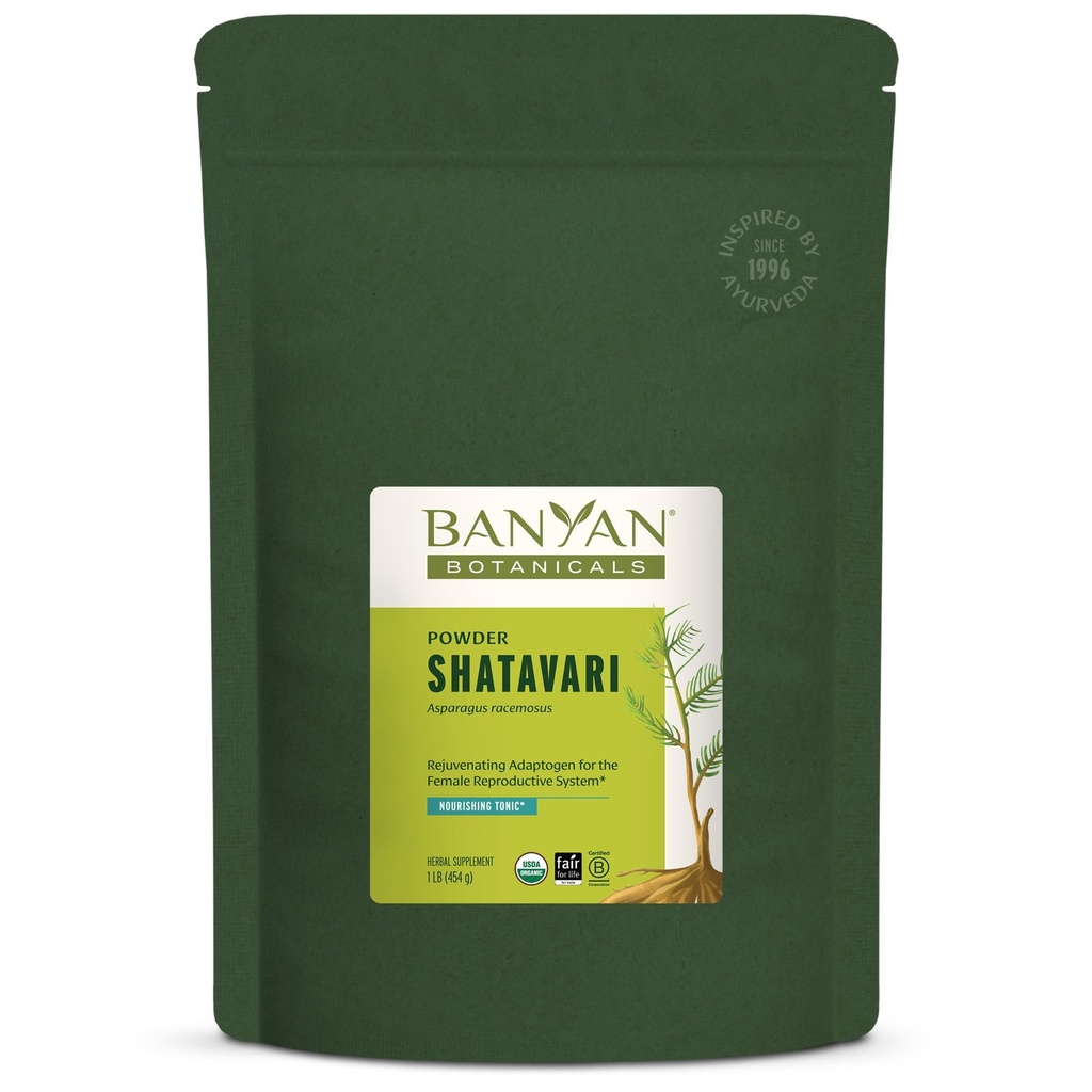 Banyan Botanicals Shatavari Powder – Organic Asparagus Racemosus Root Powder – Rejuvenating Adaptogen Tonic, die ein gesundes Fortpflanzungssystem unterstützt* – 1 lb. – Non-GMO Sustainable Sourced Vegan