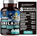 Pure Himalayan Shilajit für Frauen und Männer [50% Fulvic Säure] Besser als Harz mit Ashwagandha, Ginseng, Turmeric, Gingko Biloba, Stinging Nettle, Cordyceps zu unterstützen Energie & Immunität, 60Caps