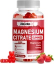 Magnesium Glycinate Gummies 1000mg - Zuckerfreie Magnesium Kalium-Ergänzung mit Vitamin D, B6, CoQ10 für ruhige Stimmung & Schlaf-Unterstützung - 60 Erdbeergummis