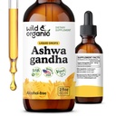 Wild & Organic Ashwagandha gouttes liquides - Apaisant l'extrait de racine Ashwagandha pour la relaxation - 1-Mois d'approvisionnement - Suppléments à base de plantes pour les femmes et les hommes - Teinture végétalienne, sans sucre et sans alcool - 2 fl oz