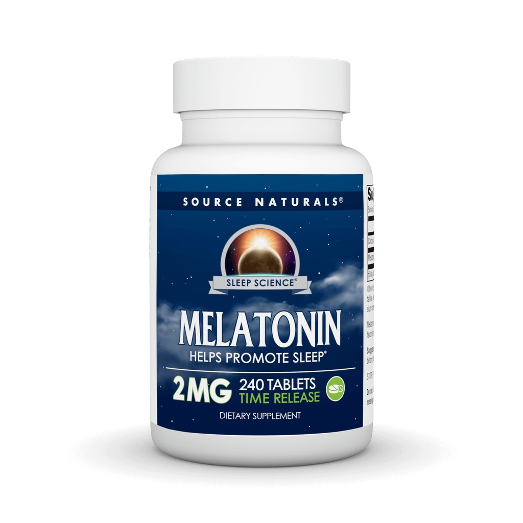 Source Naturals Melatonin, Helps Promote Sleep* - 2 mg - 240 Time Release Tablets