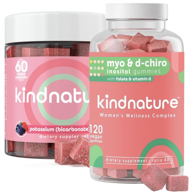 kindnature Myo-Inositol & High Potassium Supplement Bundle - Hormonelle Gesundheit & Muskeln unterstützen Gummis