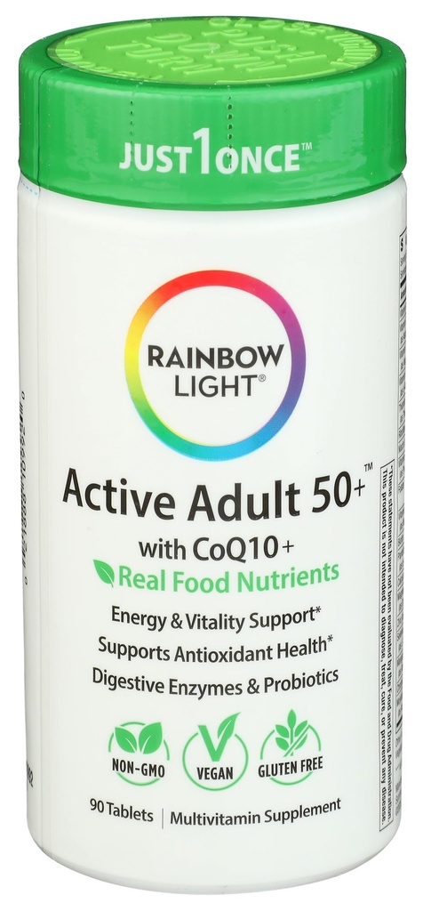 Rainbow Light Adult Multivitamin, Vitamins C & Zinc, B Complex & Choline, Calcium & Vitamin D Supports Bone Health, Energy & Immune Support, Non-GMO, Vegetarian, 90 Tablets