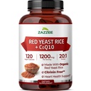 Extra Stärke Rote Hefe Reis mit CoQ10 - 20X Konzentrierte 1200mg Rote Hefe Reis Ergänzung mit Niacin CoQ 10 und BioPerine für verbesserte Absorption - Non-GMO Vegan & ISO Lab getestet (75 Servierungen)