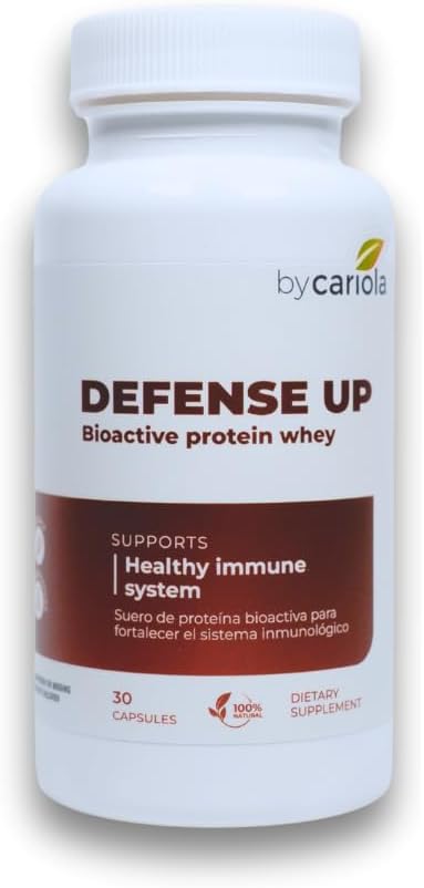 Defense Up Immunsystem Support Supplement - Immunabwehr Booster - Bioactive Protein Whey Capsules - Zink - Vitamin D - Immunoglobulin - Natürliche Formel - 30 Caps