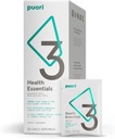 Puori P3 Essentiels de santé - Multivitamines pour les hommes et les femmes - 30 portions - Oméga 3, Vitamine D, Magnésium, Zinc - Multinutrient pour le cerveau et l'énergie