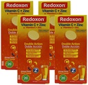 Redoxon Vitamin C + Zink, Brausetabletten mit Vitamin C und Zink, unterstützt Ihr Immunsystem, Orangengeschmack, 20 Brausetabletten, 2,82 Oz Box, (Paket von 4)