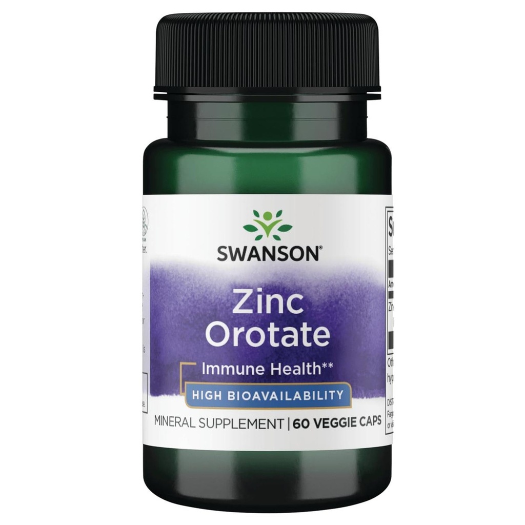 Swanson Zink Orotate 10 Milligramm Elementarzink 60 Veg Kapseln
