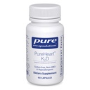 Encapsulations pures PureHeart K2D - Supplément santé cardiaque* - avec vitamine K2 & D3 - Cholecalciferol Vitamine D & MK-7 - Non-OGM & Végétarien - 60 Capsules