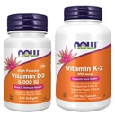 NOW Nahrungsergänzungsmittel, Vitamin D-3 5.000 IE, Hohe Potenz, Strukturelle Unterstützung *, 240 Softgels mit jetzt Ergänzungen, Vitamin K-2 100 mcg, Menaquinon-4 (MK-4), 250 Veg Kapseln