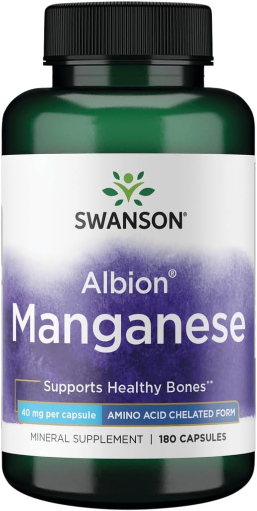 Swanson Albion Chelat Mangan Glycinate 40 Milligramme 180 Kapseln