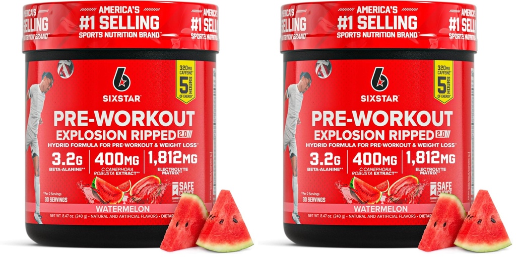Explosion de pré-entraînement six étoiles, pastille (30 portions)-Pré-entraînement supplément de poudre d'énergie pour les hommes et les femmes-pré-entraînement mélange de boisson avec Creatine et Beta Alanine-Sports produits de nutrition, (paquet de 2)