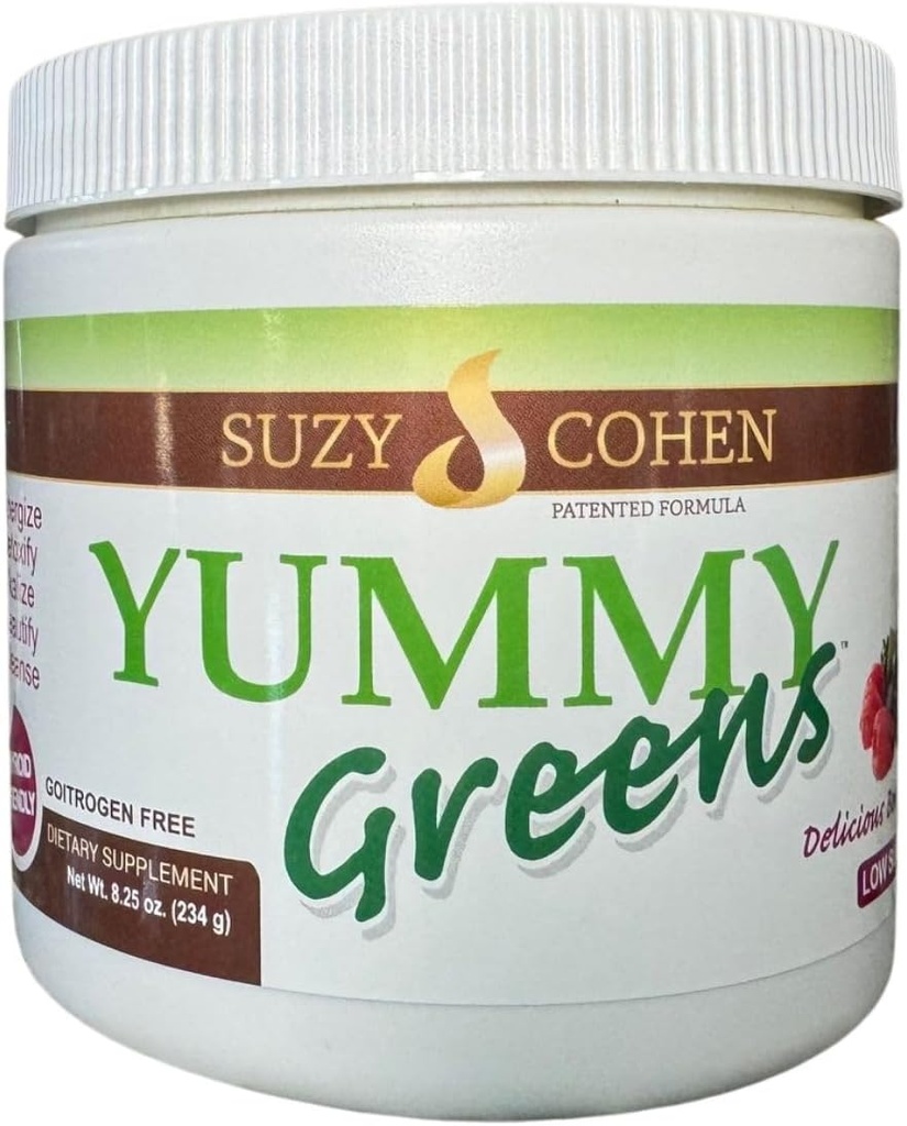 Yummy Greens Drink Mix avec de la laitue de mer, Dulse, Acai, Ananas et probiotique pour l'énergie, la vitalité et le bien-être. Produit breveté, sans gluten, sans thyroïde et sans goitrogène