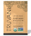 Truvani Vegan Pea Protein Pulver | Peanut Butter | 32.7g Bio Pflanzen basiertes Protein | 1 Servieren | Keto | Gluten & Dairy Free | Low Carb | Kein Zucker hinzugefügt