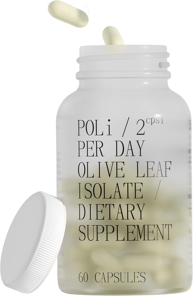FOREVER YOUNG Poli | Olive Leaf Extract Nahrungsergänzungsmittel | 10mg Hydroxytyrosol, 100 mg Oleuropein | Immununterstützung Ergänzung | Griechenland Herstellung | Flasche von 60 Vegan Kapseln (30 Portionen)