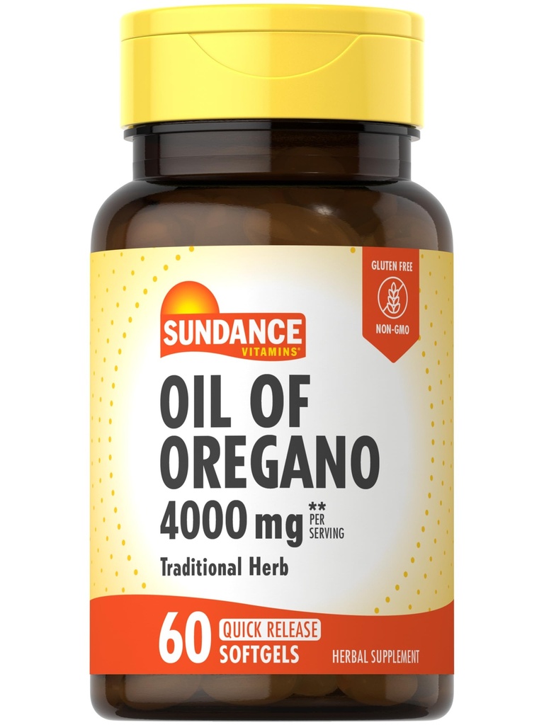 Sundance Öl von Oregano 4000mg Softgels | 60 Pillen | Traditionelle Kräuterergänzung | Non-GMO und glutenfreie Formel