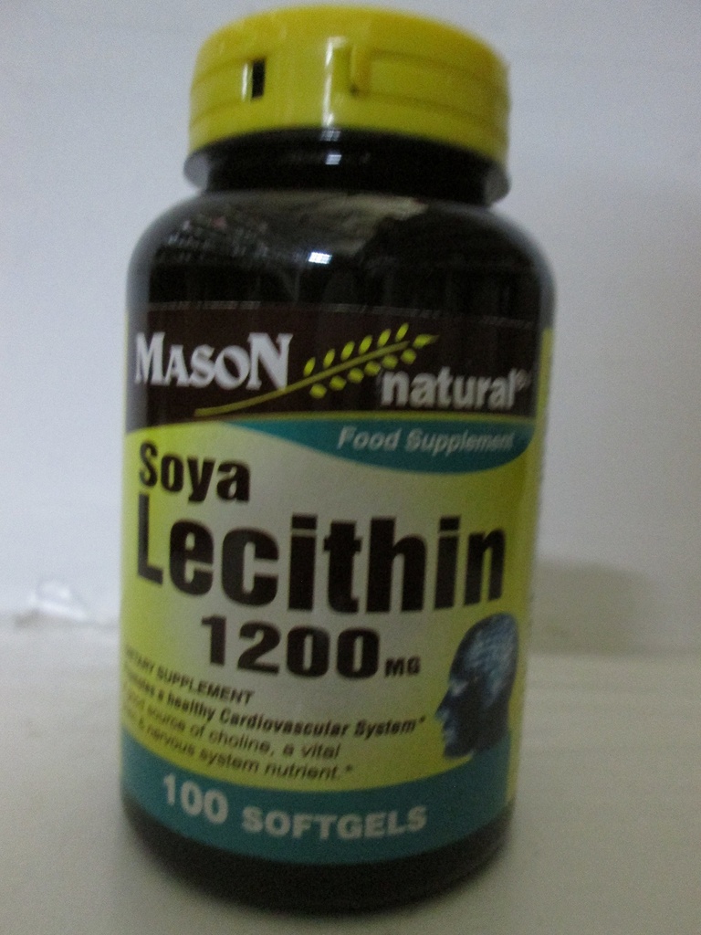 MASON NATURAL Lecithin 1200 mg - Gesundes Herz-Kreislauf-System, fördert Leber und reproduktive Gesundheit, 100 Softgels