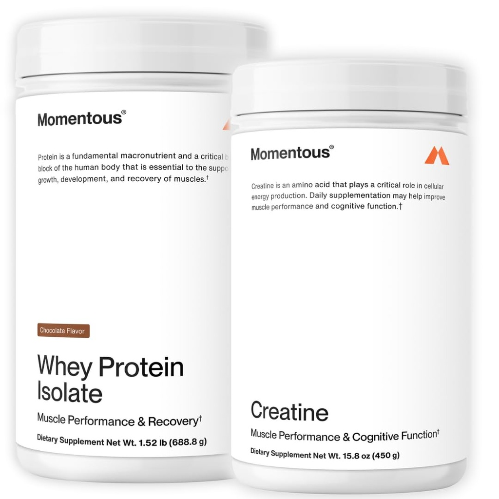 Poudre monohydratée de créatine et poudre essentielle de protéines de chocolat aux herbes - soutient la force, le muscle maigre et la récupération - 20 g Protéine isolate - NSF certifié pour le sport - sans gluten