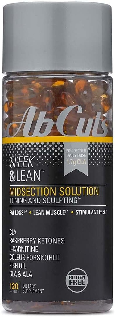 Sleek und Lean - 120 Easy-to-Swallow Softgels - CLA-Ergänzung, Fish Oil, Flaxseed Oil, L-Carnitin - Hilft zu erhöhen Antioxidans Versorgung