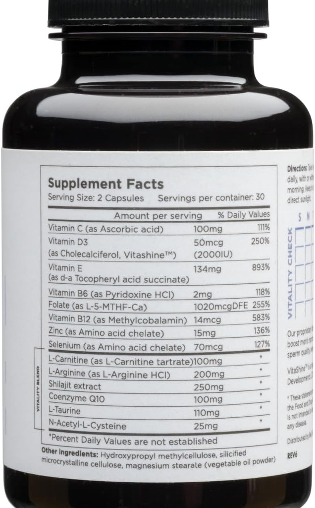Beli Hommes Prénatal Multivitamine Préconception Fécondité Soutien, Santé améliorée du sperme, Compte et Motilité du sperme, Testostérone, 60 Capsules avec Vitamine E, B6, B12, Zinc, Folate et CoQ10, 30 jours d'approvisionnement