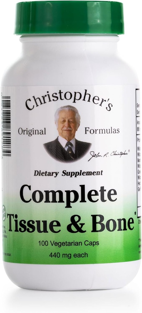 Christopher's Original Formulas Complete Tissue & Bone Formula – 100 Veg Caps | Kräuterunterstützung für Knochen & Connective Tissue