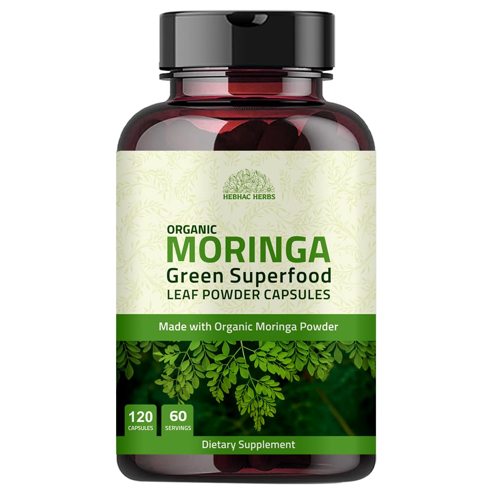 Bio Moringa Kapseln 120 Kapseln 1000mg – Metabolismus, & Immununterstützung Nährstoff-Rich superfood | Non GMO und glutenfrei