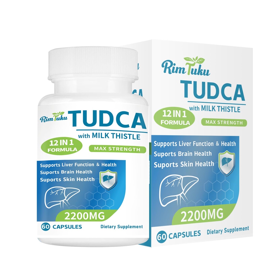 2200MG TUDCA Supplement mit Milchdistel 12-in-1 Formel Leberunterstützung, Gallensalzergänzung für Leberreinigung & Detox, Gallenfluss & Gallenblase Unterstützung 60 Kapseln
