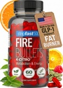Fire Bullets Weight Loss Pills für Damen und Herren, Fat Burner GLP-1 Unterstützung, Appetite Suppressant, Diät Pillen mit Grüner Tee & Cayenne, 60 Kapseln