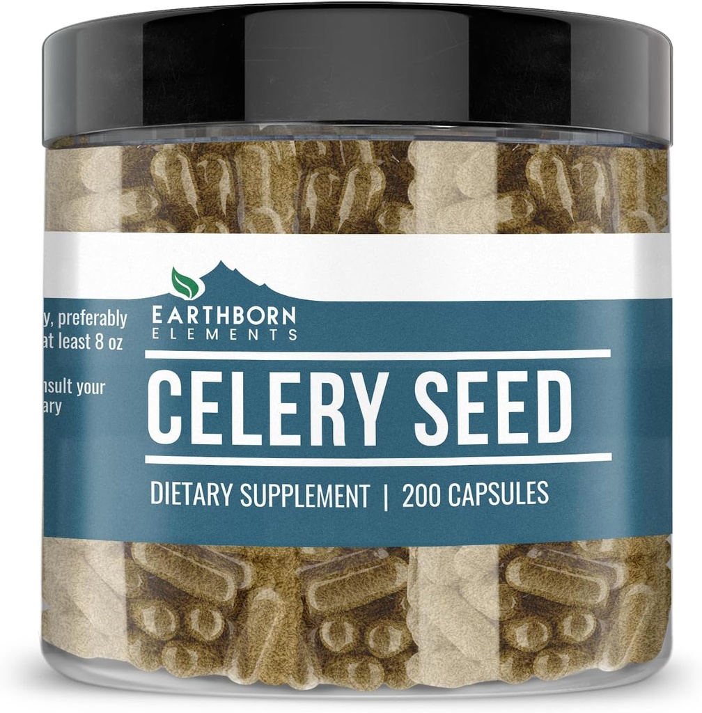 Éléments terriens Semence de céleri 200 capsules, pures et non diluées, sans additifs